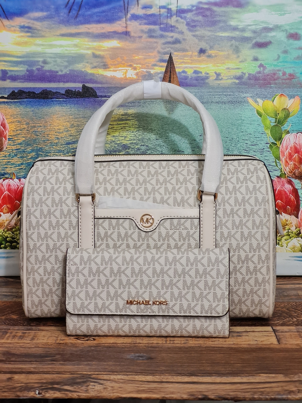 Michael Kors Travel Duffle Satchel and Wallet Set